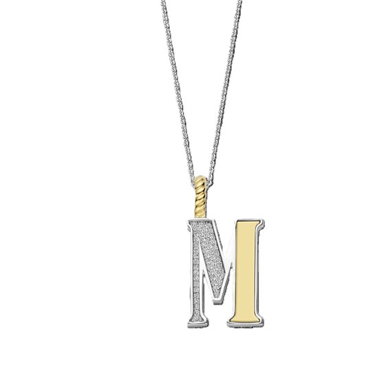 Collana Ti Sento Milano Donna Letters in Argento Cubic Zirconia 6840ZY_M - 6840ZY_M